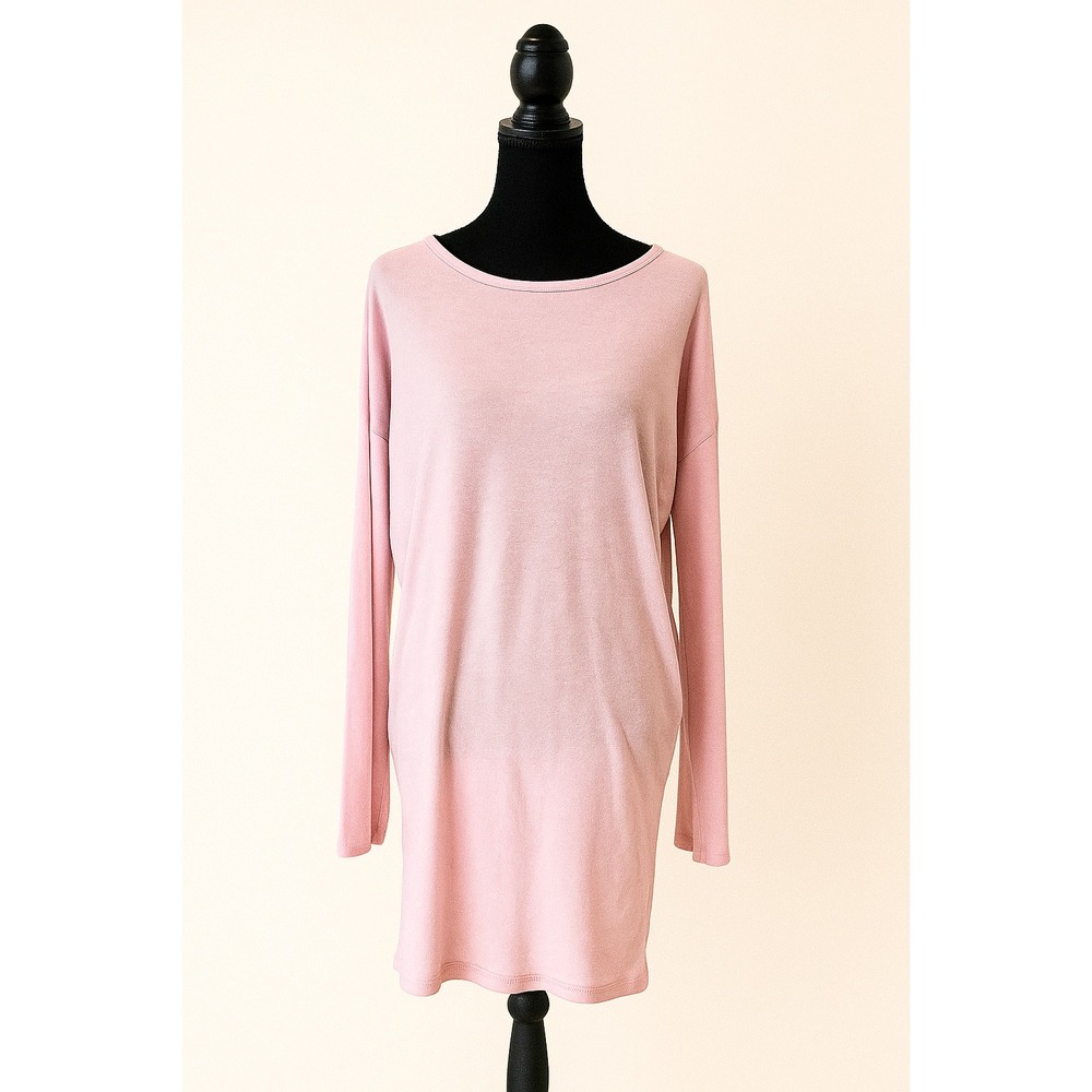 Victoria's Secret‎ Pink Long Sleeve Nightgown Dress V Neck Side Slits XS